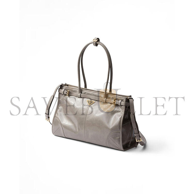 PRADA BONNIE LARGE LEATHER HANDBAG 1BA433 (38*24*12cm)